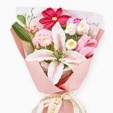 YSHomy Crochet Gradient Lily Peony Tulip Bouquet